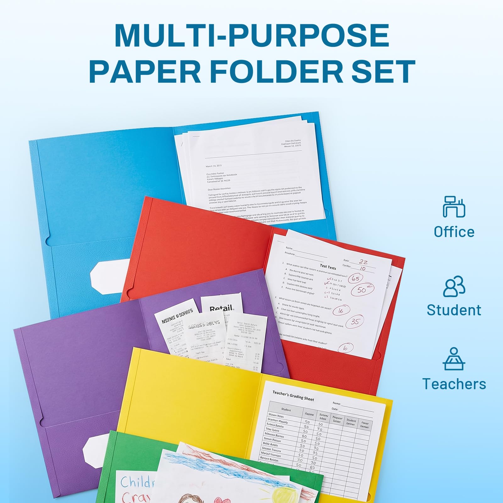 SUNEE 50-Pack Folders - Business & School -2 SUNEE 50-Pack Folders - Business & School -2