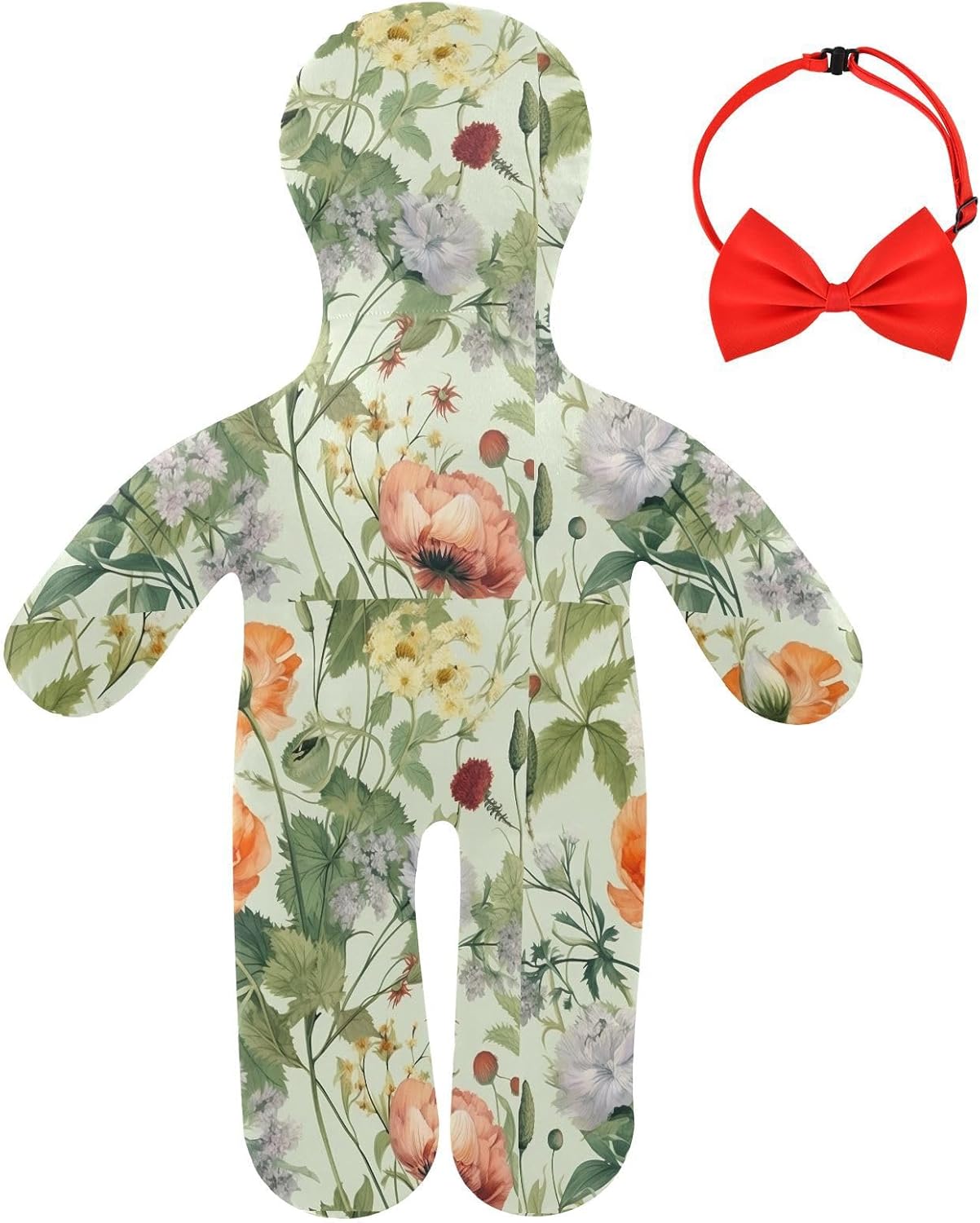 Wild Flowers Human-Shaped Pillow Soft Body Pillows Washable Velvet Pillows for Anxiety Relief Sleeping Cuddling & Support