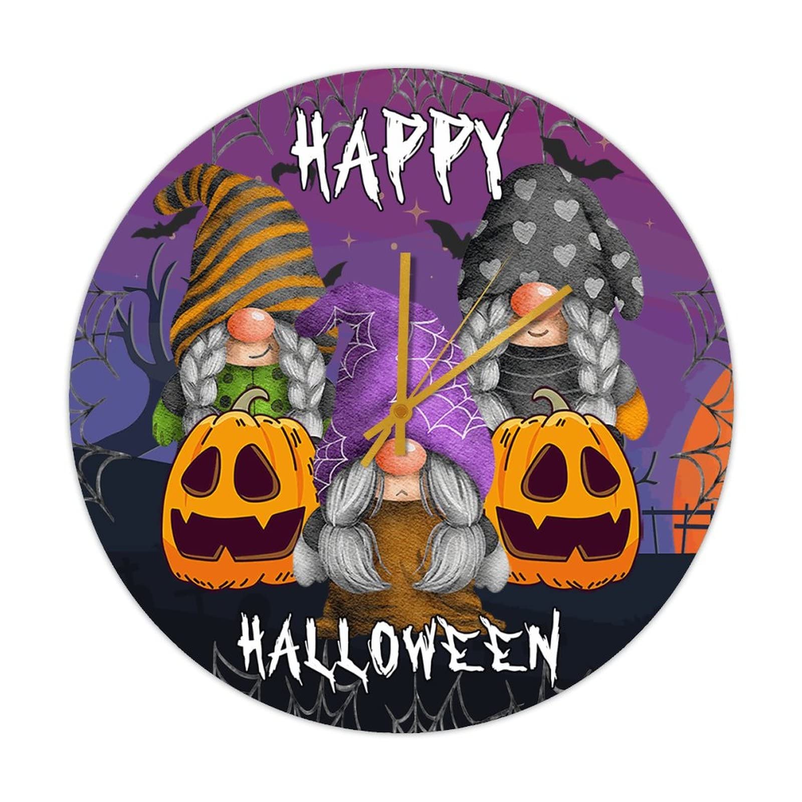Horloge Halloween en bois silencieuse pour éviter les bruits de tic-tac