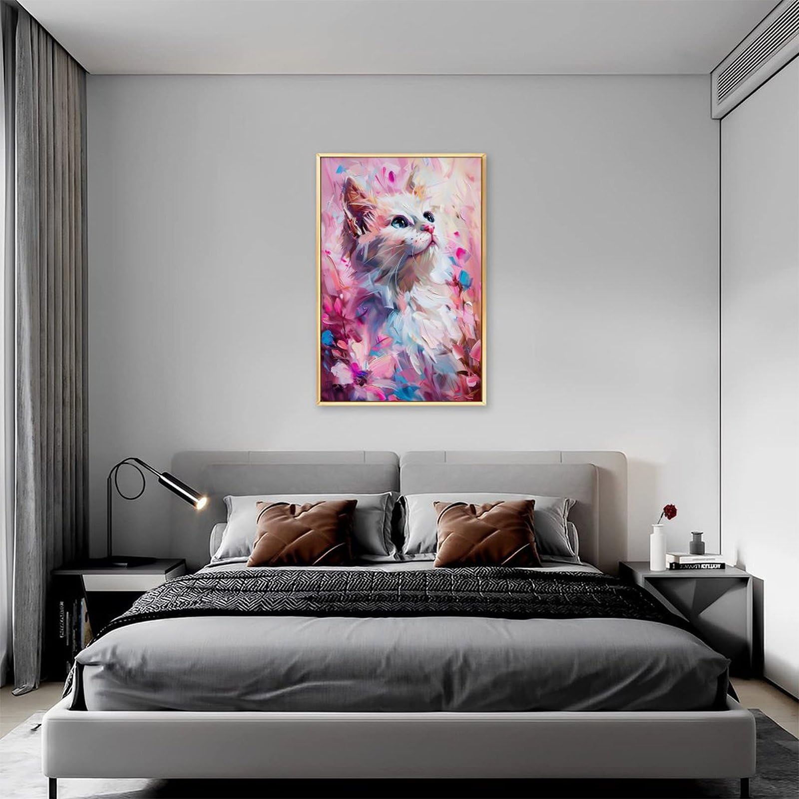 Amazon.co.jp: 絵画 かわいい子猫と花インテリア 絵画 かわいい