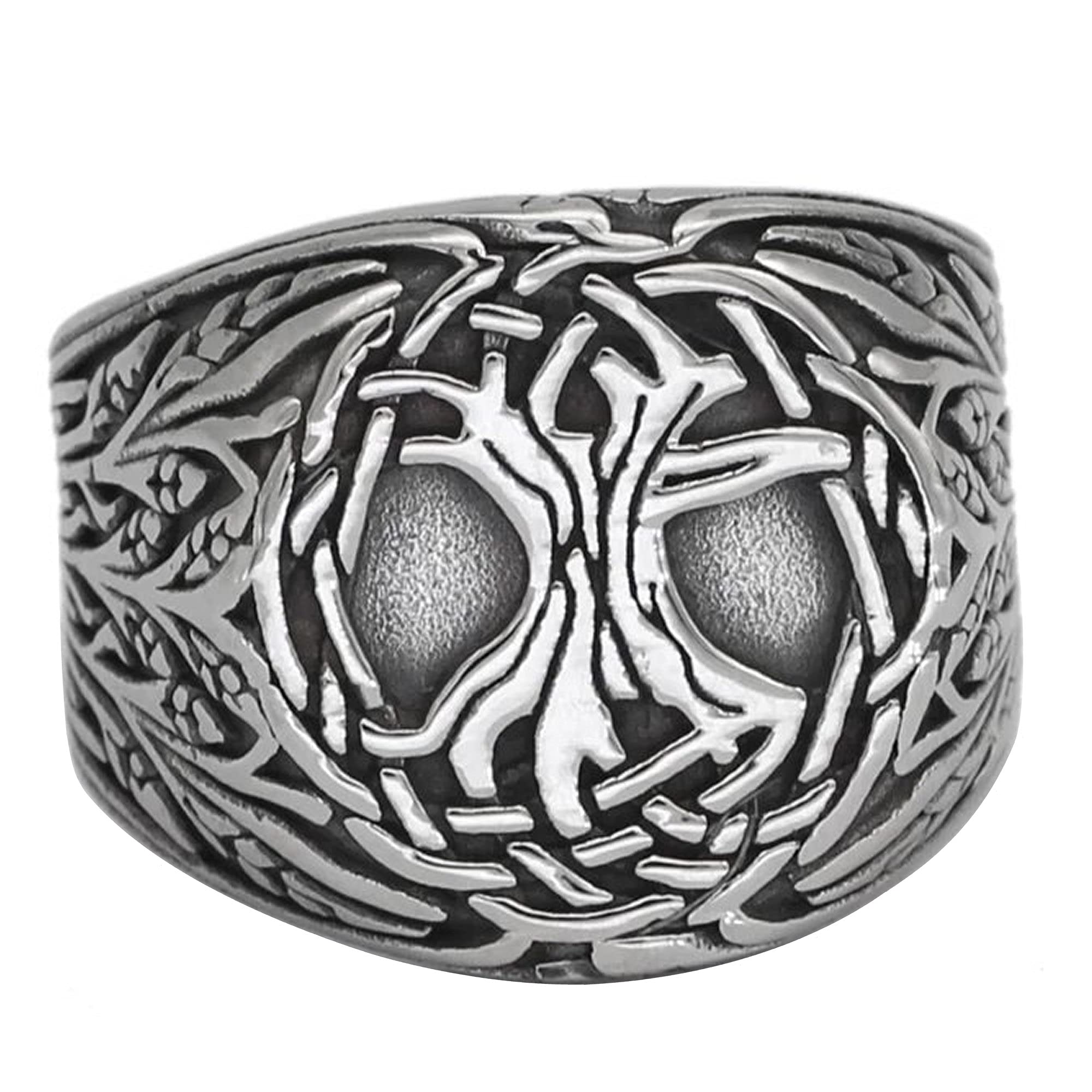 Ring Mens  Stainless Steel Celtic Tree of Life Signet size 10  . 3 pcs 