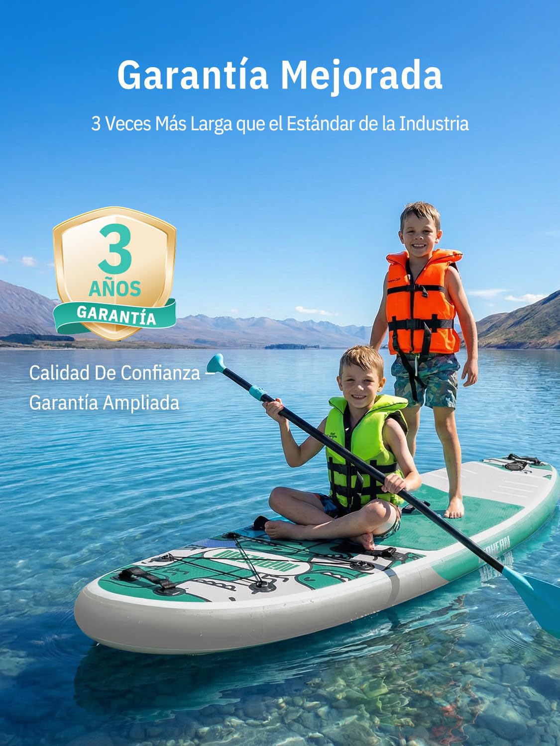 Niphean Tabla Paddle Surf Hinchable con Accesorios 320cm/230cm Sup | Tabla Paddle Surf Rígida, Antideslizante, Kit Reparación, Adultos, Jóvenes, Principiantes, Yoga
