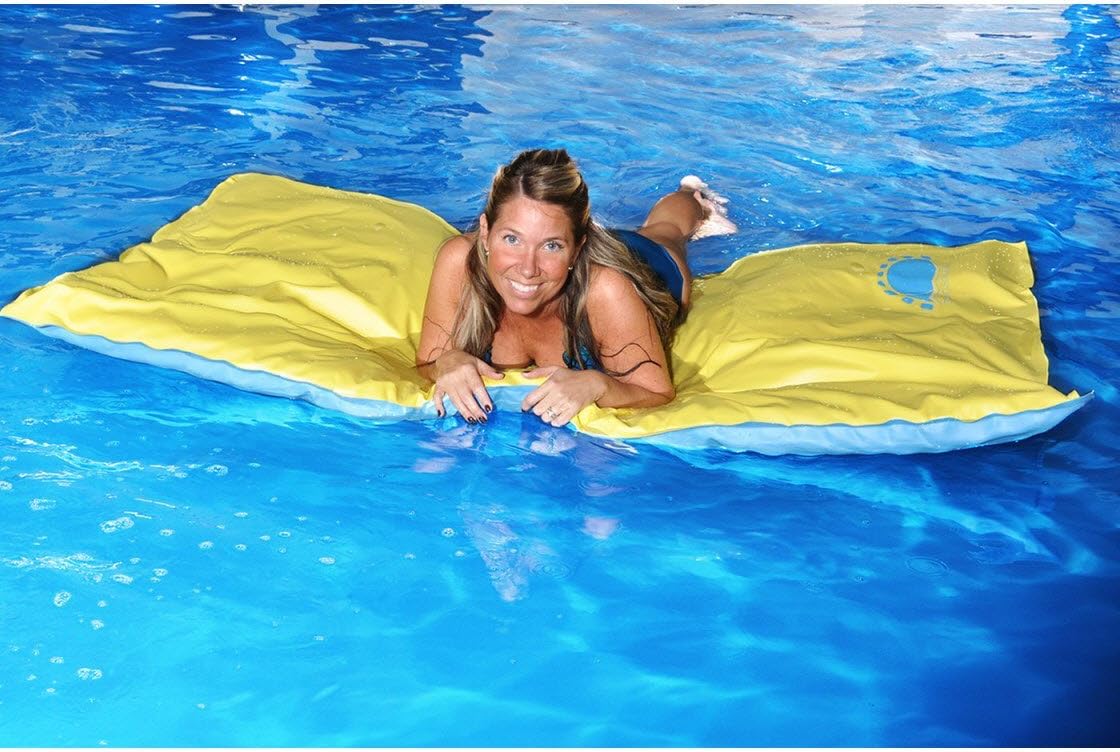 The Ultimate Unsinkable Floating Swimming Pool Mattress (Yellow/Blue)