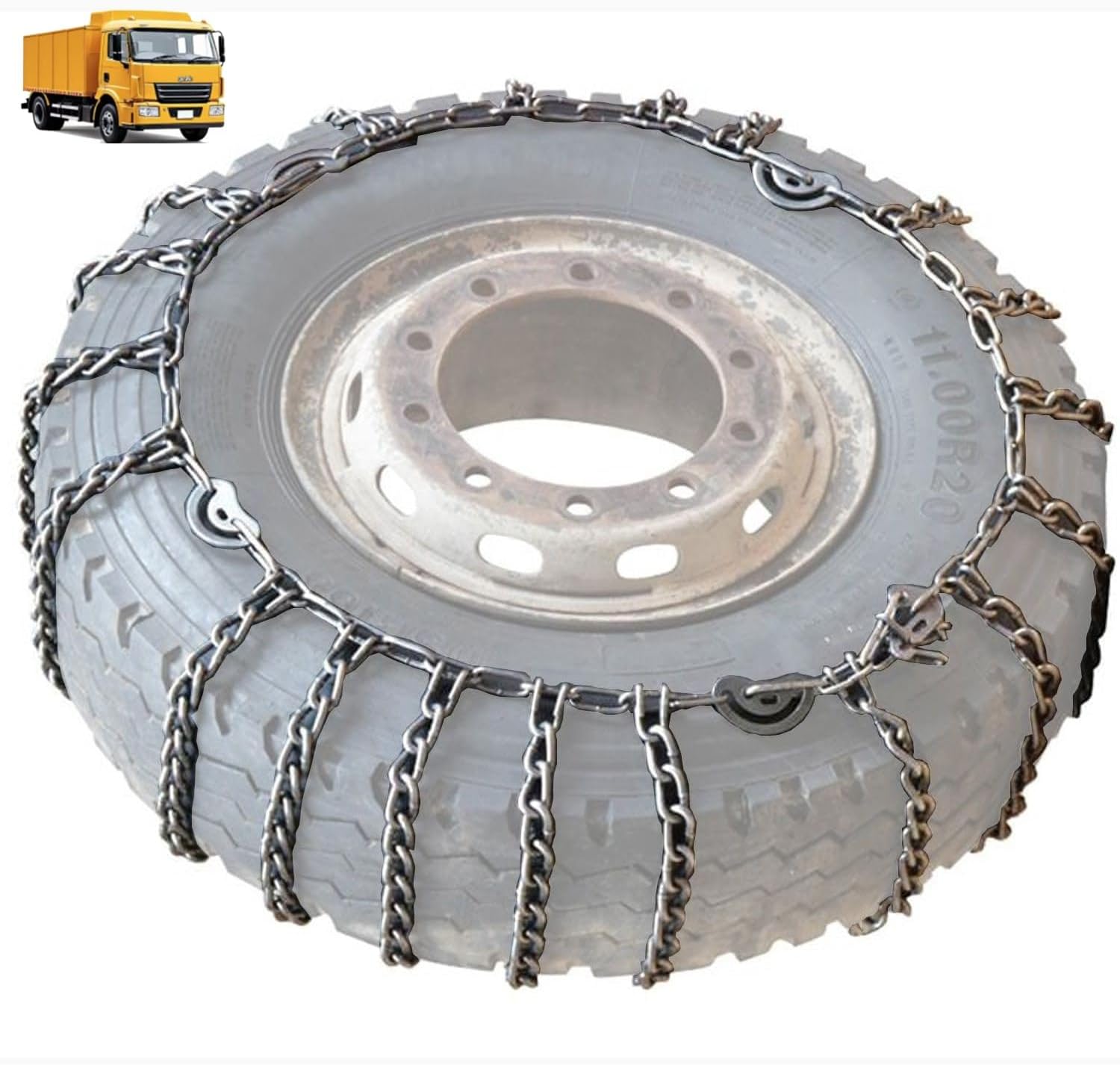 Tire Traction-2pcs Snow Chains for Semi Trucks Snow Chains for Tires Universal Metal Tire Chains for SUV Trucks Pickup Trucks Semi Trucks Van Trucks ATV Light Truck 235/75R17.5 9mm 295/70R22.5