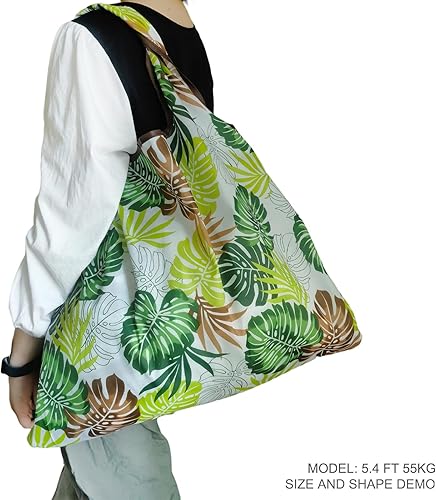 Miniatura 9 de HAPPYHEDI - Bolsas de comestibles plegables y reutilizables, lavables, asas largas, bolsa plegable, resistente a granel