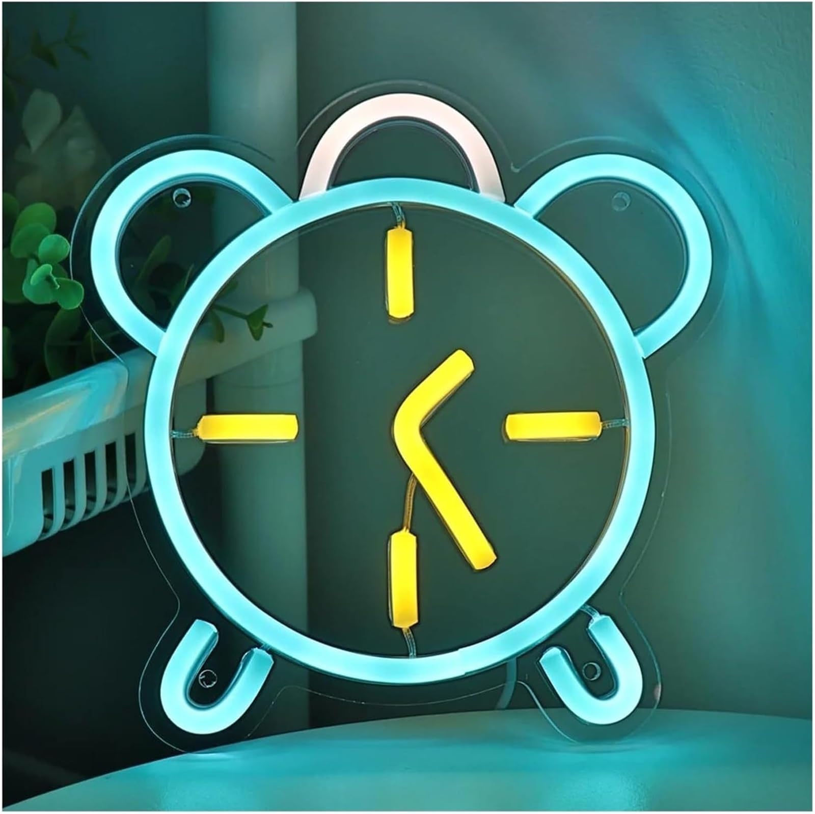 Générique lumière décorative Pour lampe au néon, emprunt de mot Horloge pour enseigne au néon