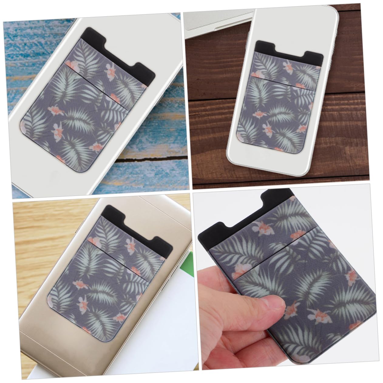 Uonlytech 10piezas Funda Adhesiva Retro para Teléfono Soporte y Tarjetero Organizador De Cartas y Dinero Pack De Estampado