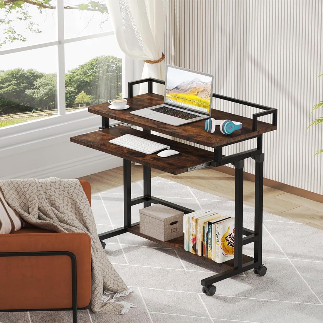 Tribesigns Small Portable Desk, Height Adjustable Laptop