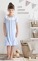 Vista 4 de BANGSAUR Vestido de algodón para niñas, vestido de encaje, vestido de dormir para niña de 3 a 15 años
