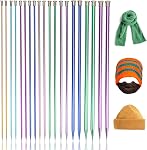 10 Paires Ensemble d'aiguilles à tricoter 14.6inch, Aiguilles de tricotage à point unique en aluminium pour fabrication artisanale DIY Tricot, taille 10 à partir de 3,0 mm-10,0 mm