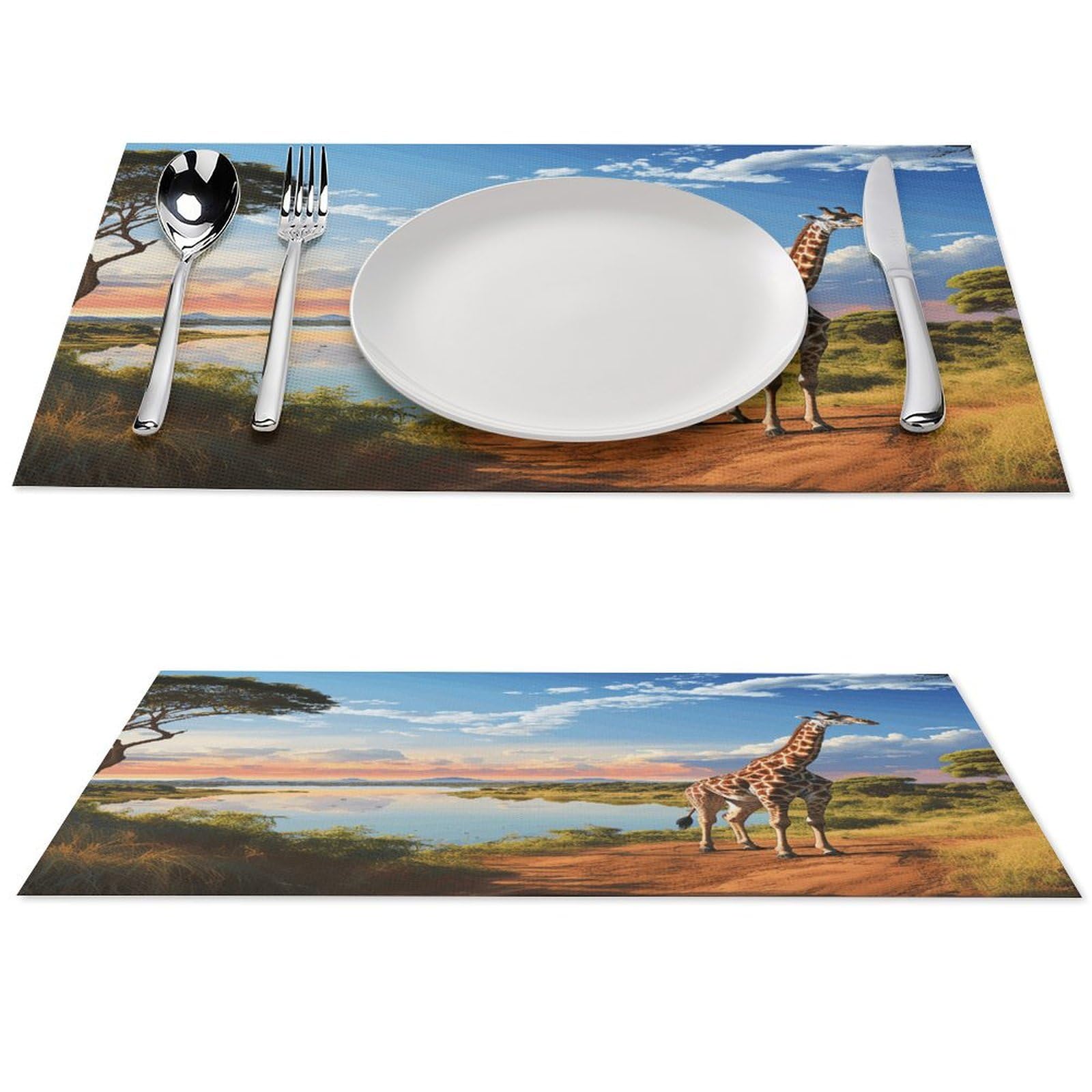 Set de table PVC résistant chaleur et lavable motif Nil africain
