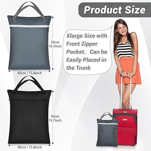 Miniatura 2 de Bolsa grande de viaje para lavandería, 2 piezas, lavable, impermeable, bolsa para ropa sucia, bolsa grande para ropa sucia, bolsa de entrenamiento