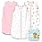 Cute Castle Baby Sleep Sack 0-6 Months - Lightweight 100% Cotton 2-Way Zipper TOG 0.5 Infant Wearable Blanket, Newborn Essentials Toddler Sleep Clothes, 3 Pack(Pink, Moon, Stars)