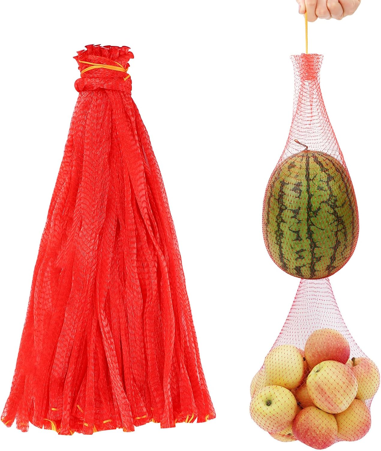 Melon Hammock for Trellis, 100 Pack Heavy Duty Reusable Produce Bags Onions Fresh Bag Melon Cradle for Garden, Watermelon Nets, Honeydew Melon, Cantaloupe (19.7 inch, Max Load 17lbs)