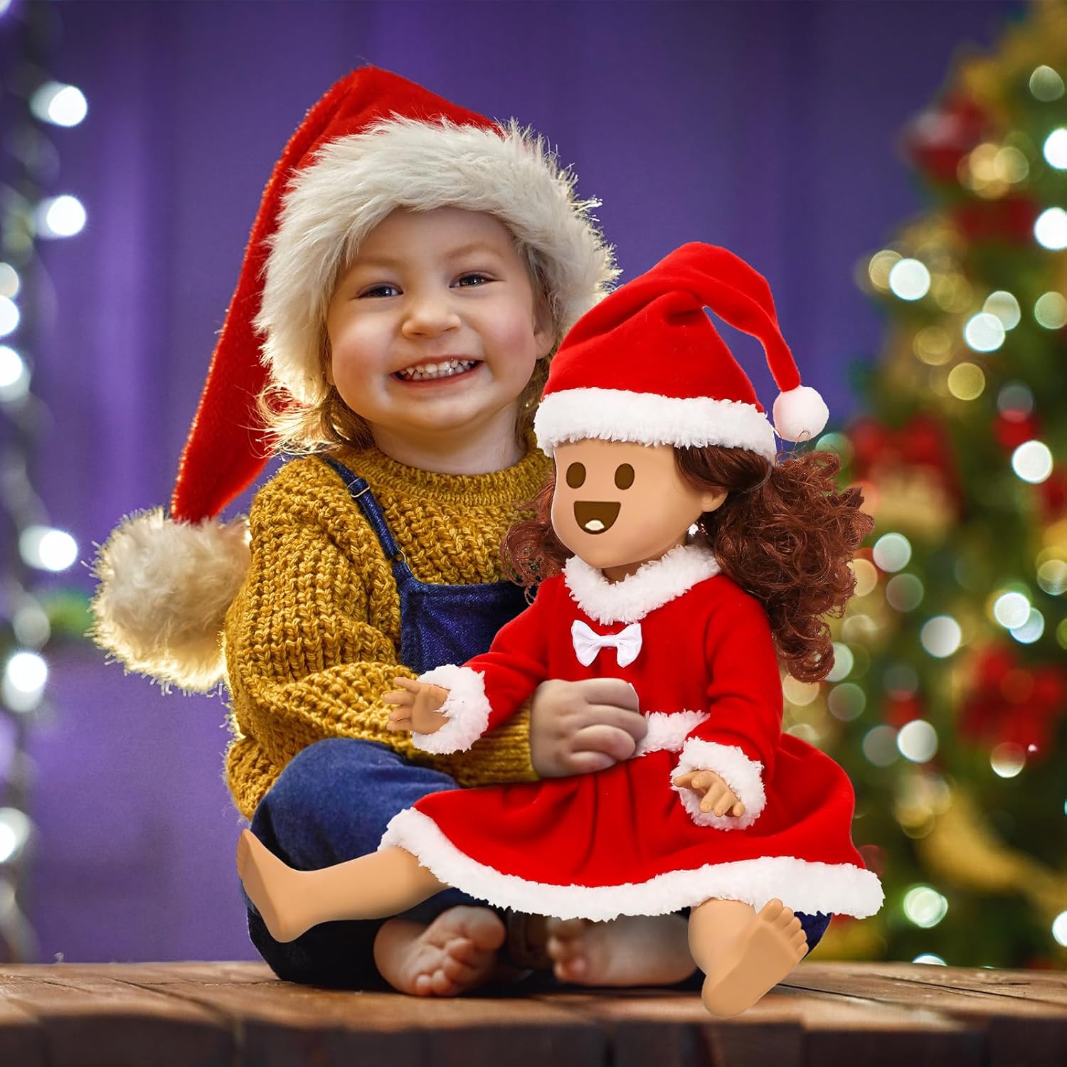 juegos de ropa de muñeca de Navidad, vestido de Papá Noel