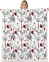 Vista 34 de Sunflower Throw Blanket,Dragonfly Animals Fleece Blanket for Bedroom Decor,Rustic Strawberry Fruit Flowers Super Soft Blankets for Sofa Couch for