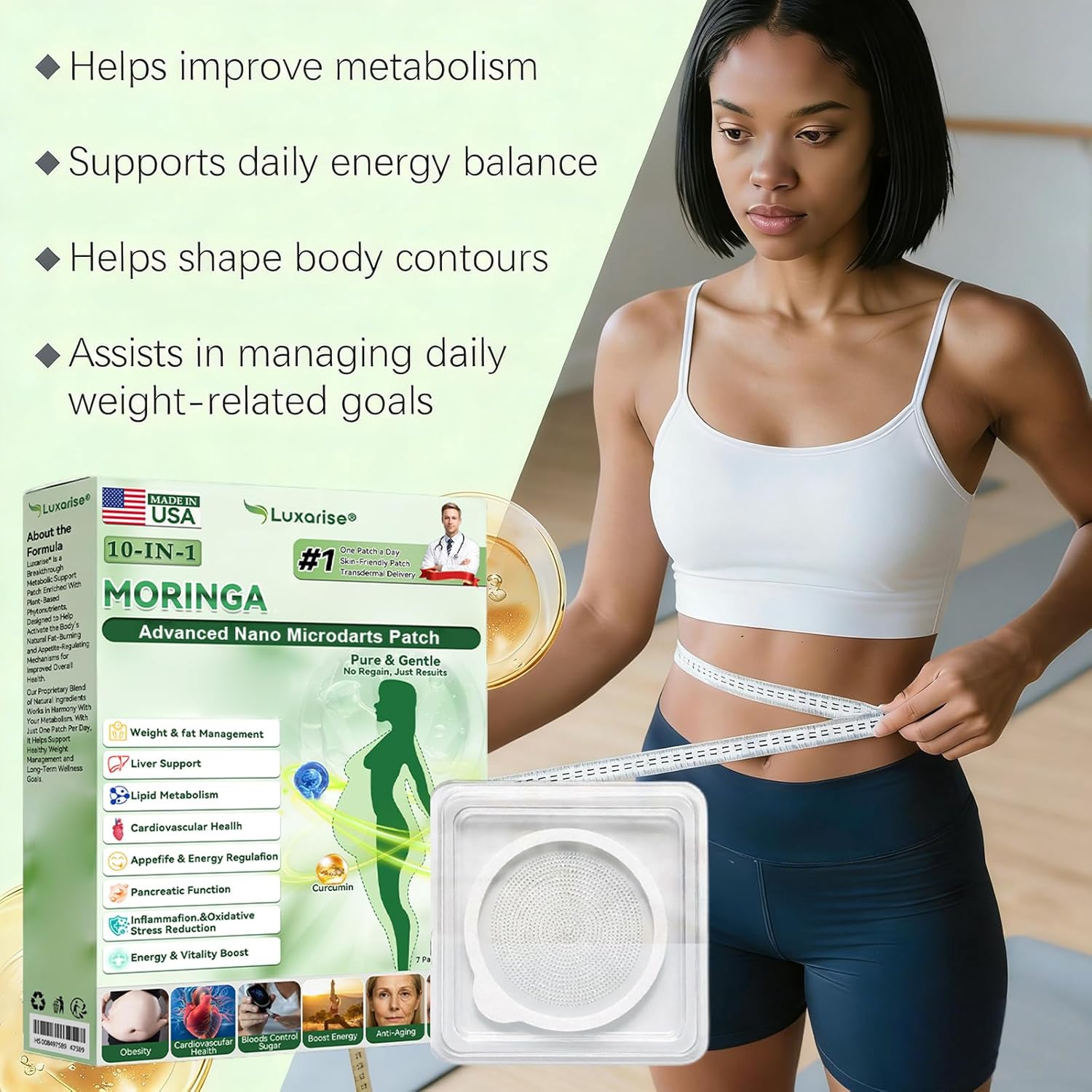 Luxarise Moringa 10-IN-1 Advanced Nano Microdarts Patch, 2026 New Luxurious Moringa Patches, Natural Moringa Patches for Women and Men, Suitable for All Skin Types (6 boxes)