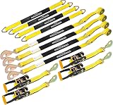 Heavy Duty Adjustable Car Tie Down Kit with Snap...