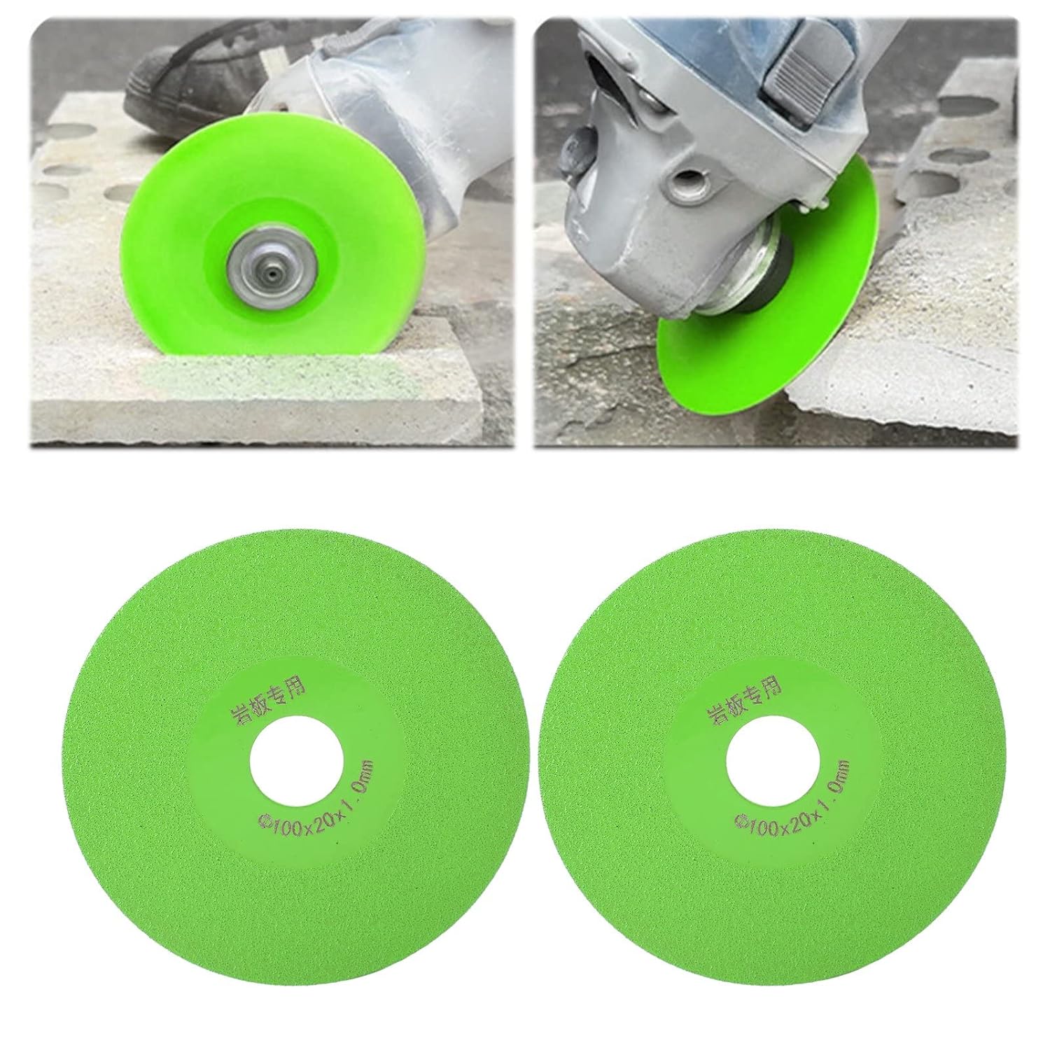 Cutting Disc, High Manganese Steel 4 Inch Angle Grinder Saw for Glass Bottles Ceramic Tiles 2 Piece Set