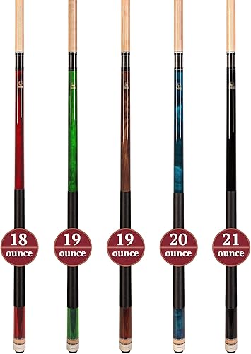 Miniatura 3 de Juego de palos de billar Aska L2, arce canadiense Hard Rock de 58 pulgadas, junta de 516 x 18, punta dura de 0.512in, pesas mixtas