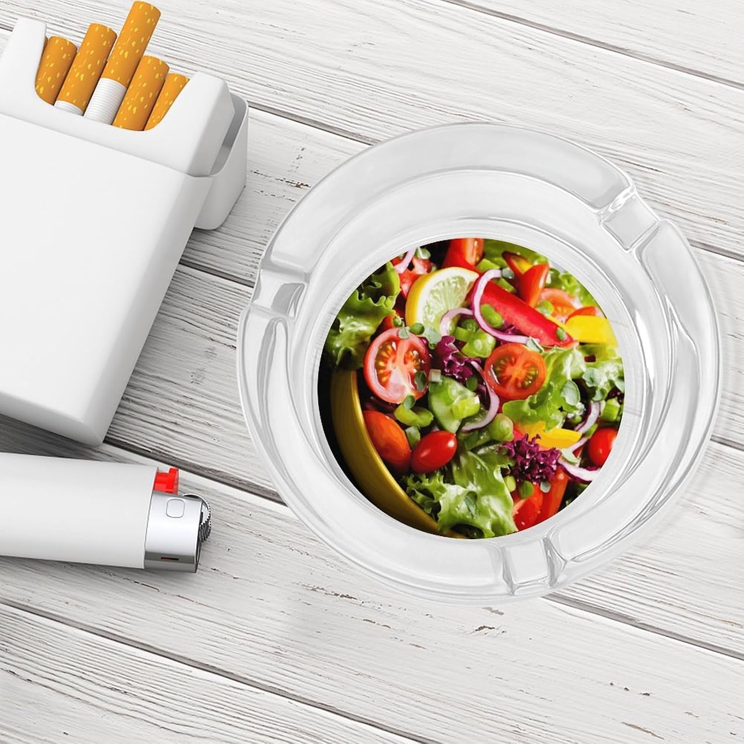 Smokeless Ashtray Ash Tray Outdoor Ashtray Colorful Various Salad Glass Ashtrays for Home Office Smokers Decoration