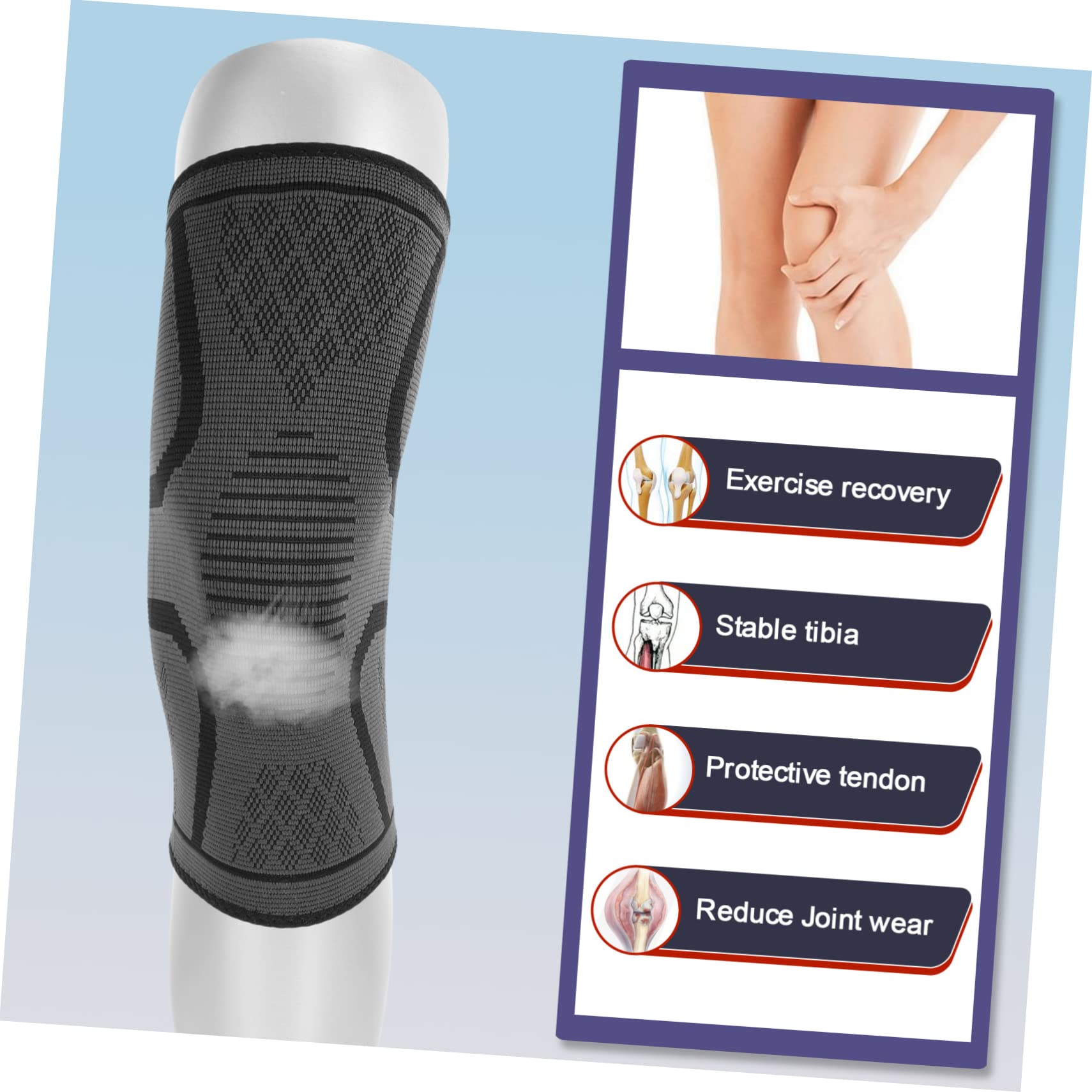 BCOATH Knee Protective Covers Sports Knee Brace Breathable Pads Stabilizer for Exercise and Running