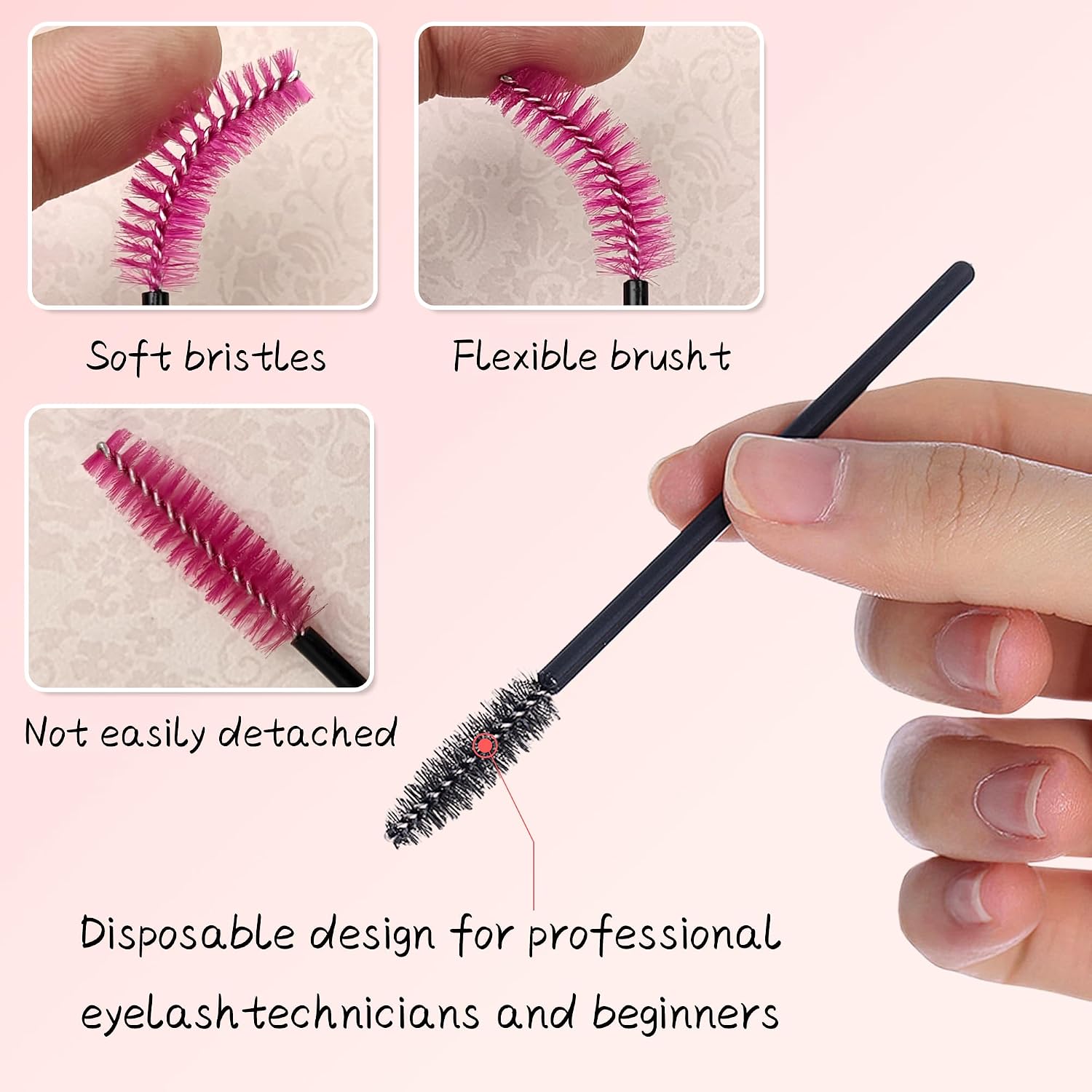 150pc Eyelash Brush Lip Brush Disposable Eyeliner Brushes, Disposable Mascara Wands Eyebrow Brush Eyelash Spoolies for Eyelash Extensions, Disposable Makeup Applicator Kit I