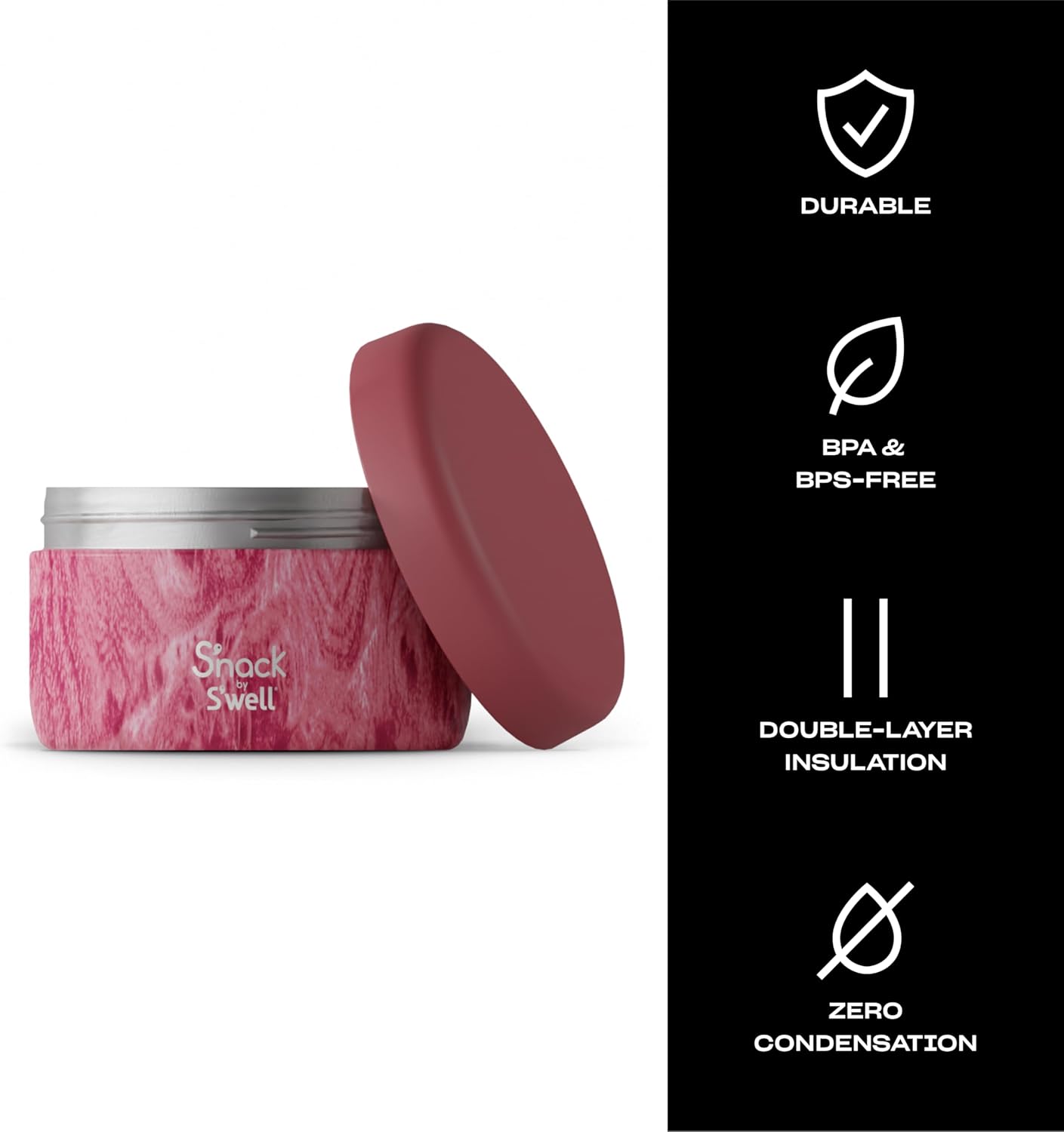 S'well S'nack Stainless Steel Food Container, 10 Oz, Rose Arbor, Double-Layered Insulated Bowls, BPA-Free - Image 3