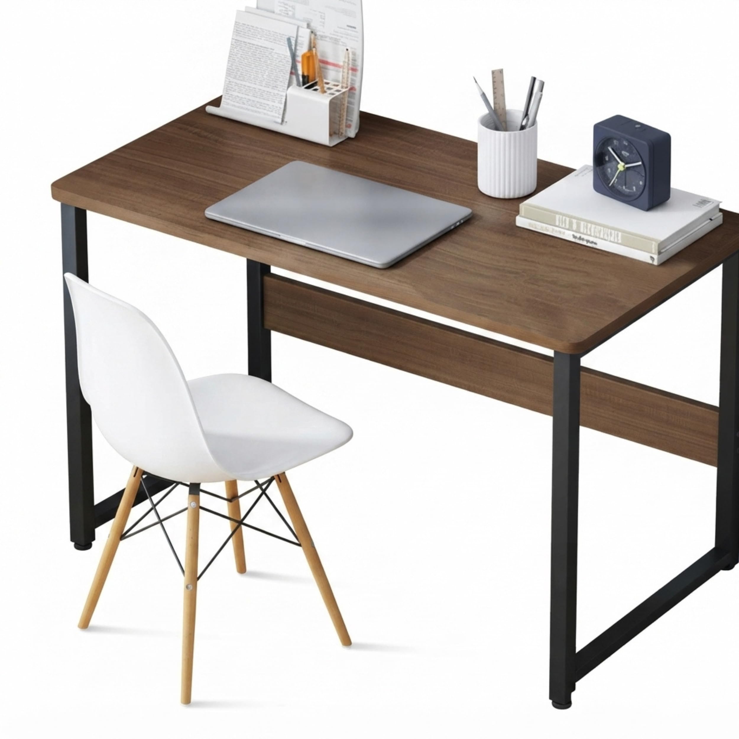VORACIS Computer Desk | 80 x 37 x 72cm | Laptop & Study Desk | Metal Frame | Writing Table | Home Office Workstation | Rustic Brown