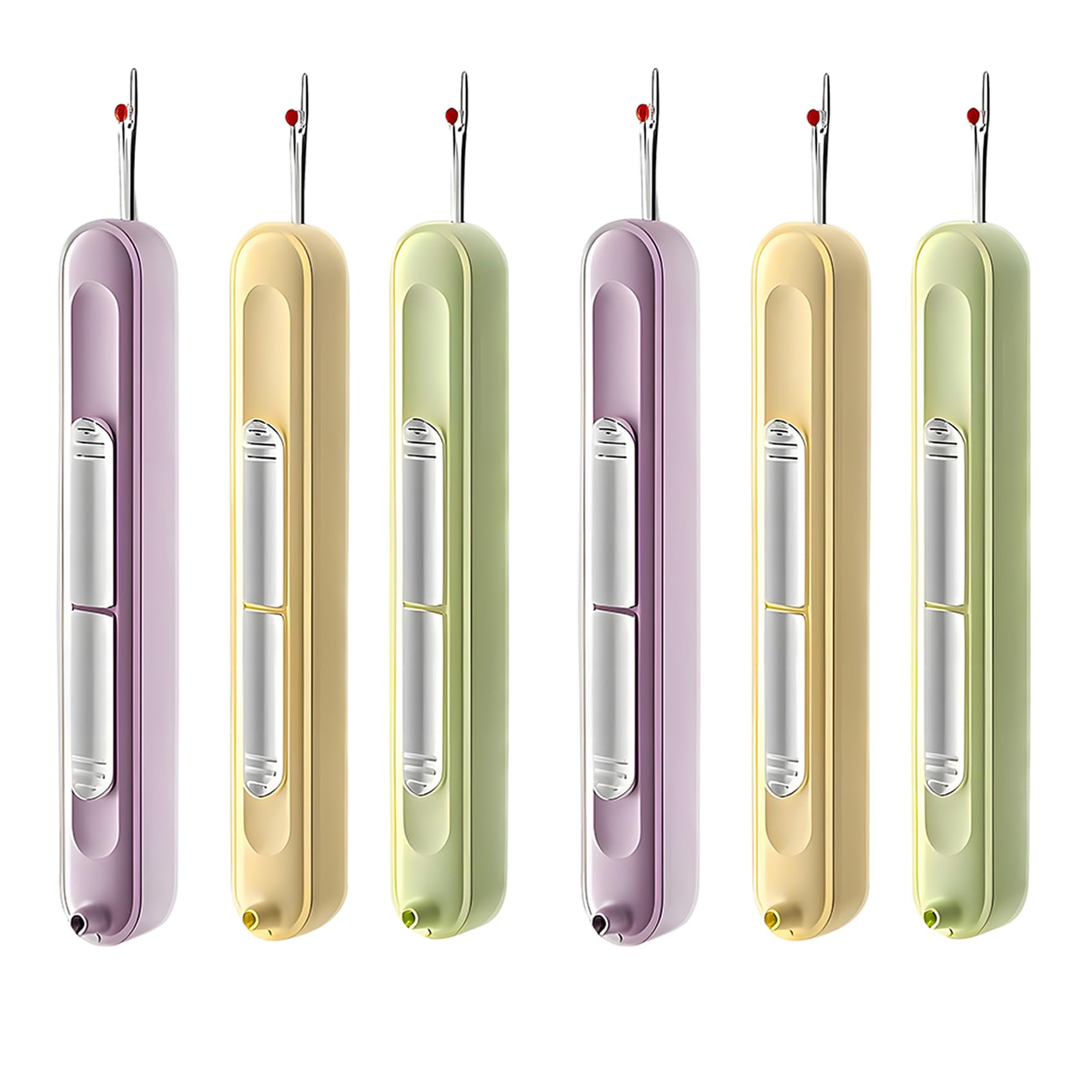 Upgraded 2 in 1 Automatic Needle Threaders Seam Ripper,Quilting Supplies Sewing Kit,Quick Sewing Machine Loop Needle Threaders (6PCS-Purple/Green/Yellow)