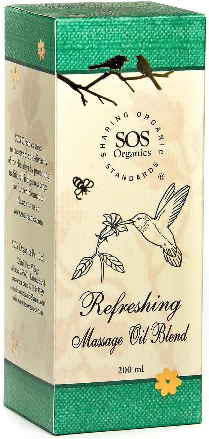SOS Organics - Refreshing Massage Oil Blend, 200 ml