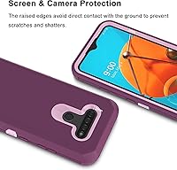 Vista 5 de Funda para LG K51, LG Reflect, resistente a prueba de golpes, funda de goma resistente, cubierta de plástico duro, funda protectora híbrida de doble