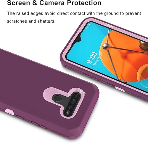 Miniatura 5 de Funda para LG K51, LG Reflect, resistente a prueba de golpes, funda de goma resistente, cubierta de plástico duro, funda protectora híbrida de doble