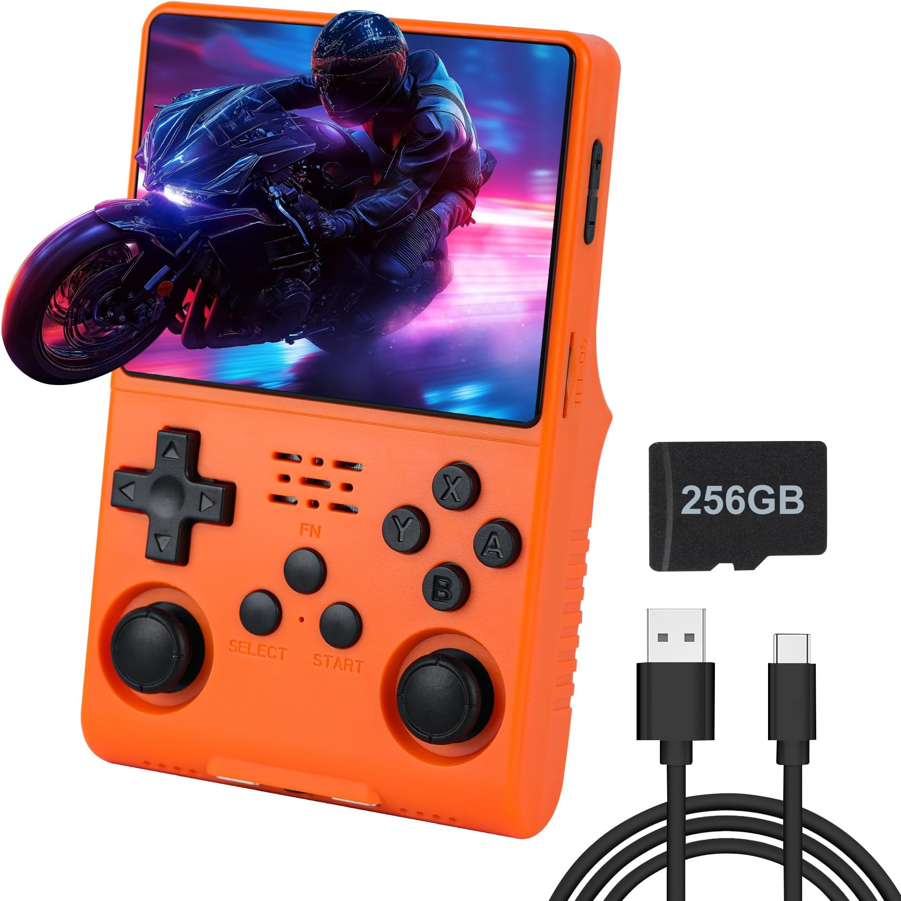 R40S Pro Handheld Game Console, Over 30,000 Pre-Installed Games, More Than 20 Retro Emulator Systems, 3.5 inch IPS Full-View HD Screen，256GB (Yellow)