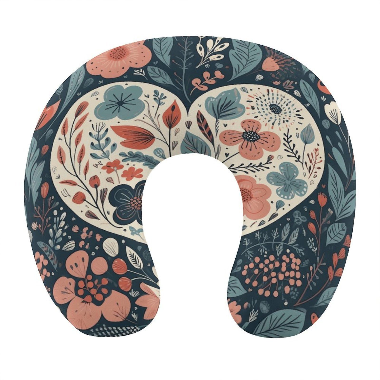 Btcowzrv Style Heart Shaped Plant U Shaped Neck Pillow Travel Pillows
