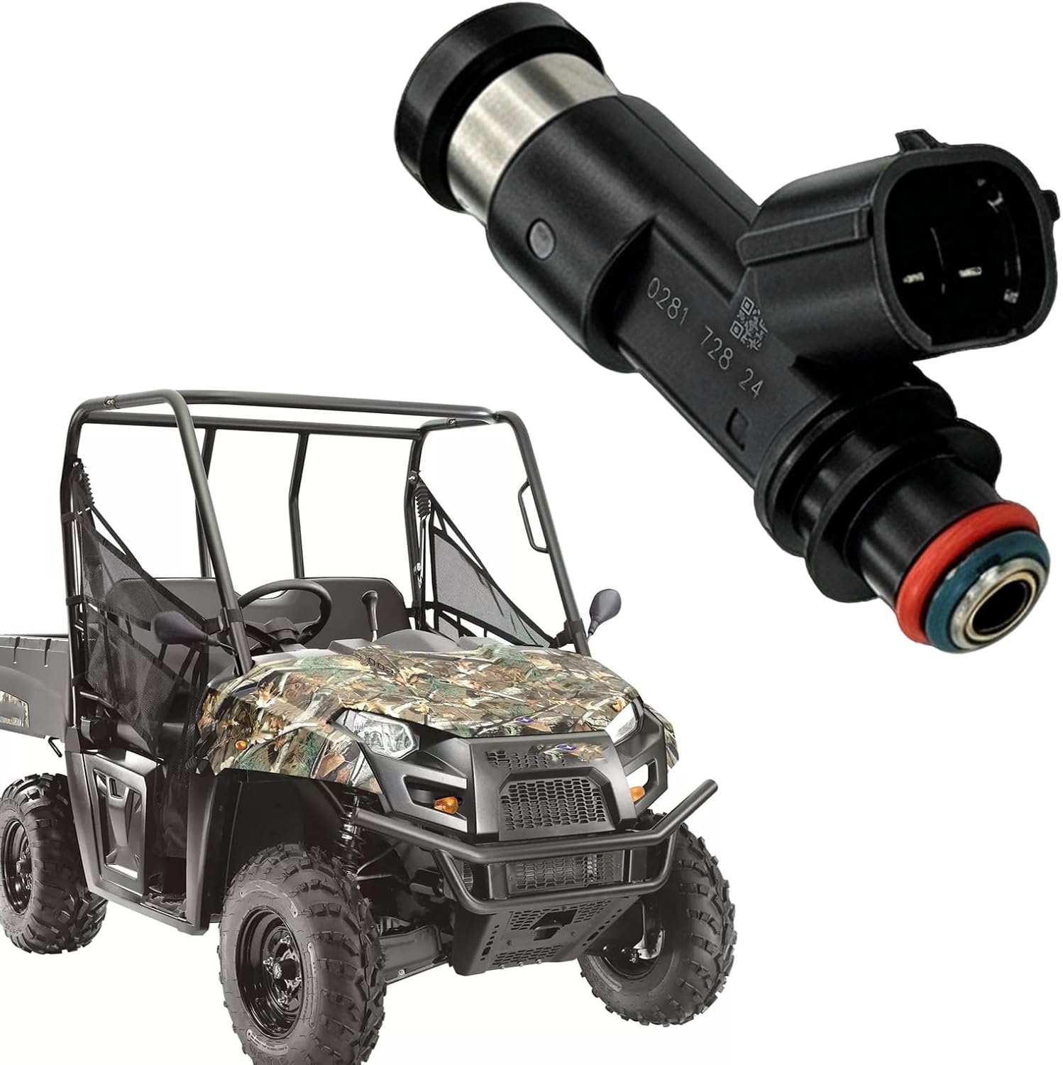 Fuel Injector 3089893 for Polaris Sportsman 500 EFI 2006-2009 Polaris Ranger 500 EFI 2006-2013, 12 Holes Metal Automotive Replacement Fuel Injectors Accessories OEM# 3089893 1645A051
