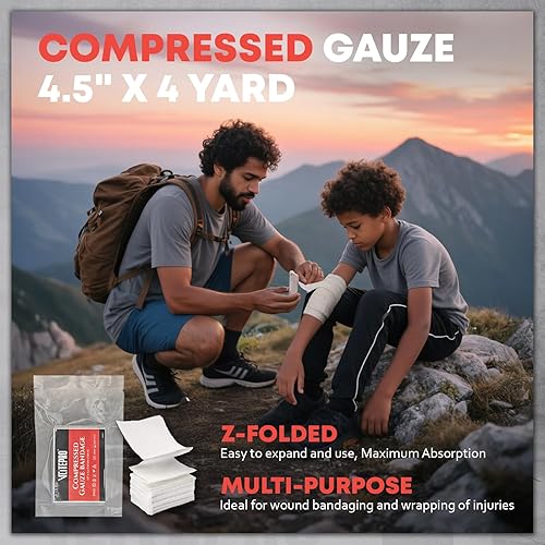 Miniatura 5 de Kit avanzado de primeros auxilios para trauma, equipo de campamento de emergencia con kit de torniquete, vendaje de compresión, férula de 36