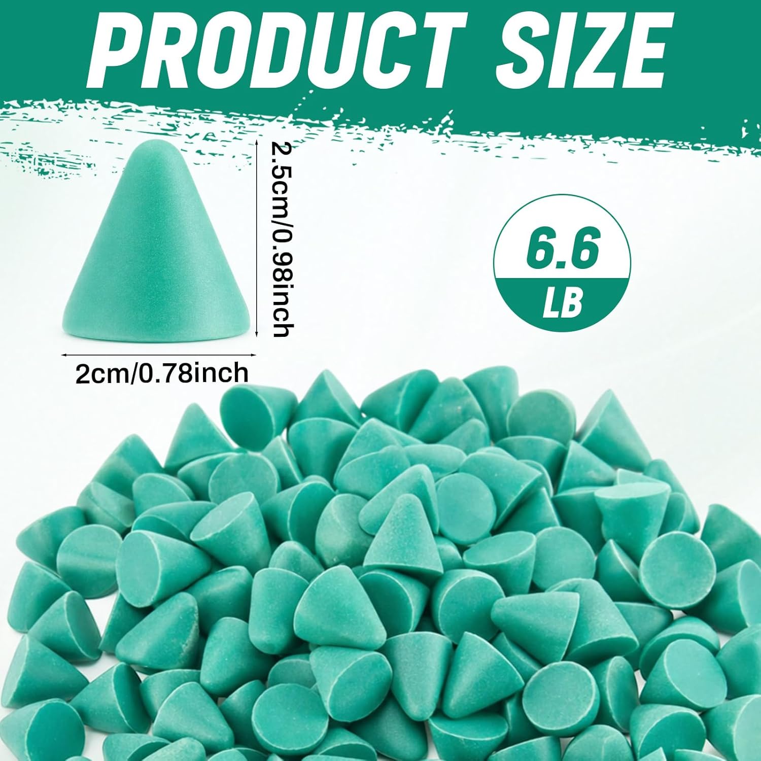 Novabright 1 Pack 6.6 lb Rust-Cutting Resin Abrasive Tumbler Media for Nut, Bolts and Glass (0.79 x 0.79 x 0.79 Inch,Conical)