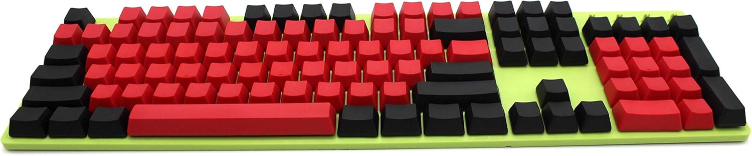 NPKC 104 87 61 Mixed Red Black PBT OEM Profile Keycap for 104 TKL 60% MX Switches Mechanical Gaming Keyboard (Only Keycap) (104 Blank)