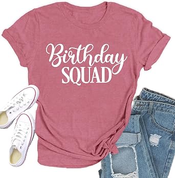 Birthday Girl Shirts for Women Happy B-Day T-Shirt Birthday Squad Tee Tops