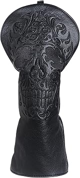 Craftsman Golf Skull Skeleton Black Golf Club Head Covers Headcover for Woods Driver and Hybrids Irons