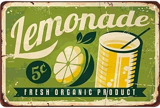 Metal Sign Lemonade Fresh Organic Product Vintage Art Decoration Home Bedroom Yard pub Cafe Club Wall Decor Retro Tin Sign 12x16 Inch