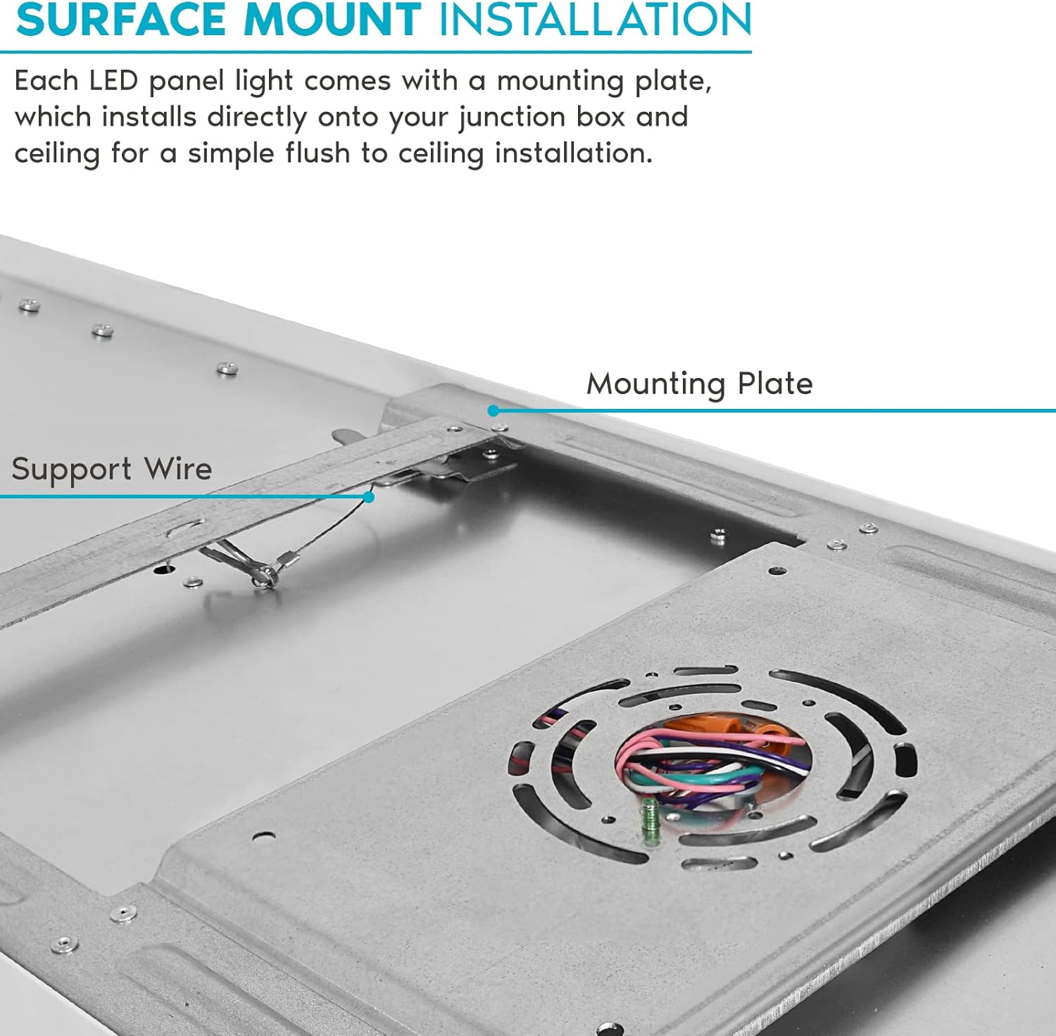 LUXRITE 1x4 FT Surface Mount LED Flat Panel Light, 3 Color Selectable 3000K - 5000K, 4000 Lumens, 0-10V Dimmable, Flush Mount Bracket Included, 120-277V, Damp Rated, UL Certified, DLC Listed (2 Pack)