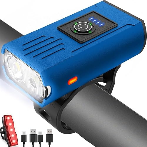 Victoper Bike Light, High Lumens Super Bright Bicycle Lite, 6+4 Modes USB Rechargeable Bike Headlight & Taillight Set, Waterproof Safety Bike Front