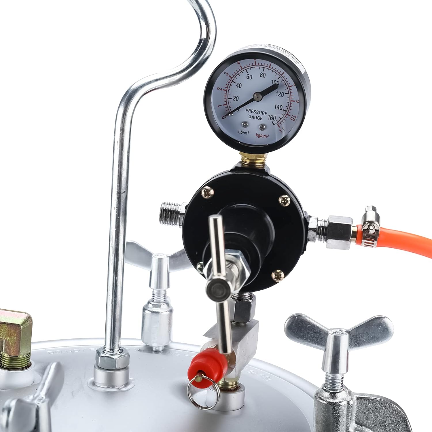 2.5 Gallon (10L) High Pressure Pot Air Paint Spray Gun Set, Industrial Painting Set with Pressure Tank Spray Gun and 13ft Dual Hose