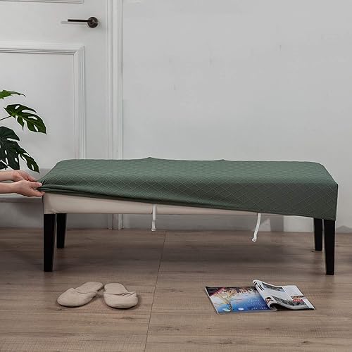 Vista 11 de Fundas de banco Fundas de banco lavables rectangulares para comedor con elástico inferior Funda protectora elástica de muebles para sala