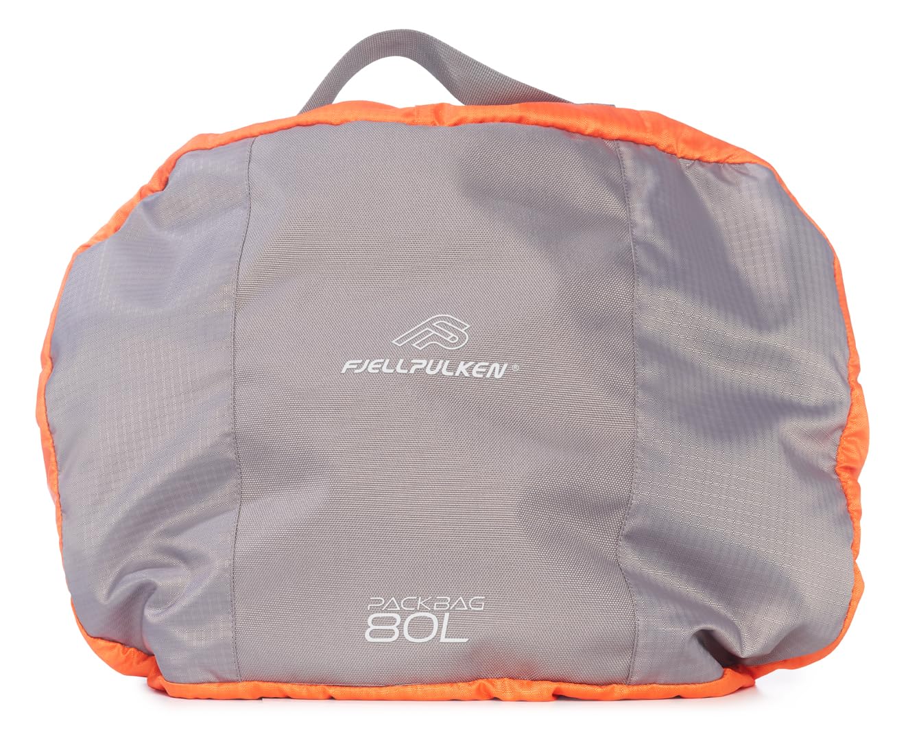 Packtasche für Sportausrüstung, robuste Seesäcke für Camping, Motorradfahren, Skifahren und Camping, Ausrüstung für Abenteuer, grau / orange, 80 Liter, Faltbare Multifunktionstasche