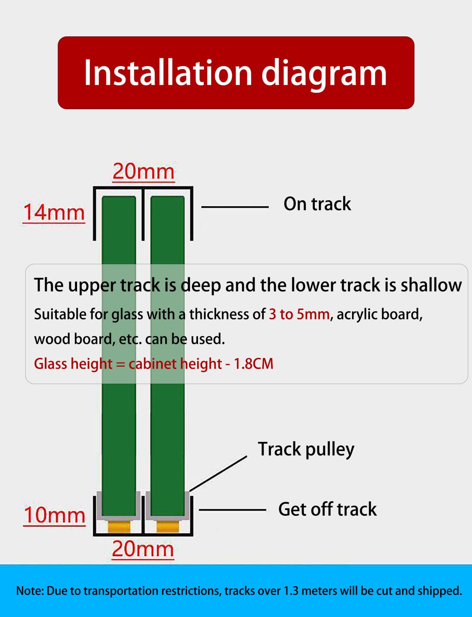 Zestaw prowadnic do szklanych drzwi przesuwnych 5 mm, czarny aluminiowy dwukanałowy suwak do szafki z cichymi rolkami 1 zestaw(90cm)
