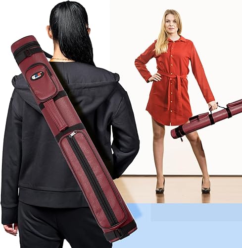 Miniatura 7 de GSE Games & Sports Expert Estuche de transporte para taco de billar duro de lujo 2x2, estuche para taco de billar, accesorios de billar (varios Oval