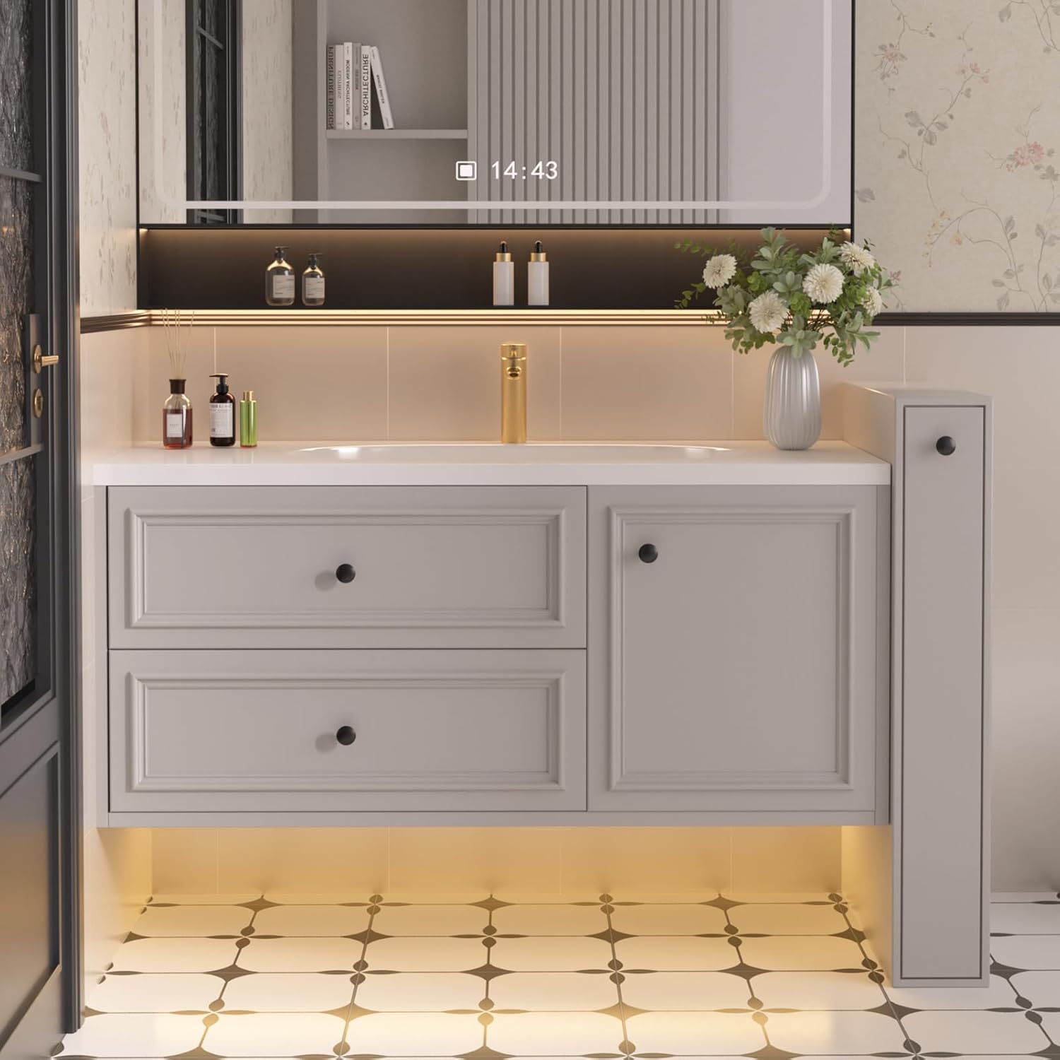 Goldenwarm 30 Pack Black Cabinet Knobs for Dresser Drawers Round Black Drawer Pulls Kitchen Cabinet Handles Zinc Alloy Hardware